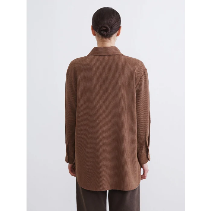 LCW Modest Kahverengi Kadın Fitilli Kadife Gömlek Tunik