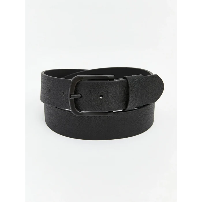 LCW ACCESSORIES Siyah Deri Görünümlü Erkek Kemer