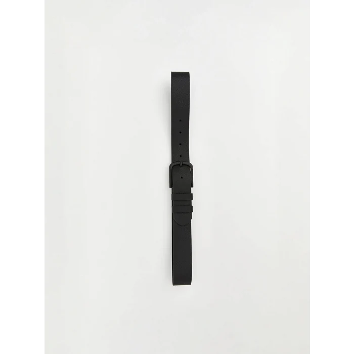 LCW ACCESSORIES Siyah Deri Görünümlü Erkek Kemer