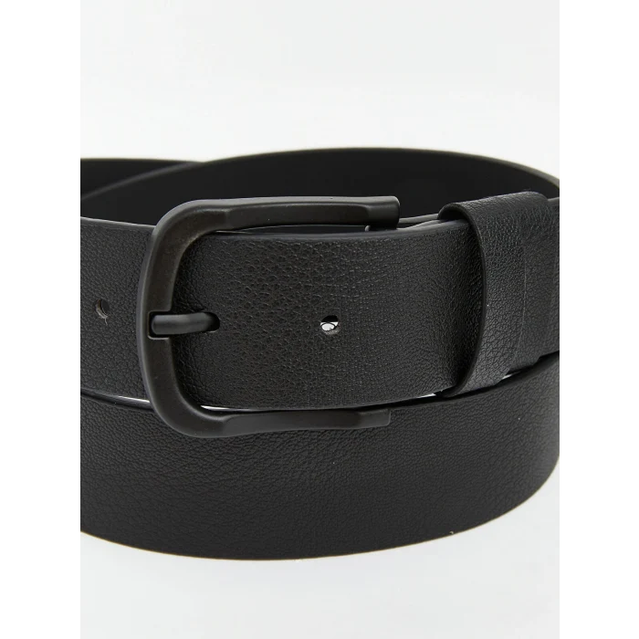 LCW ACCESSORIES Siyah Deri Görünümlü Erkek Kemer