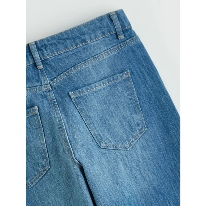 LCW Jeans İndigo Barrel Fit Kadın Jean Pantolon