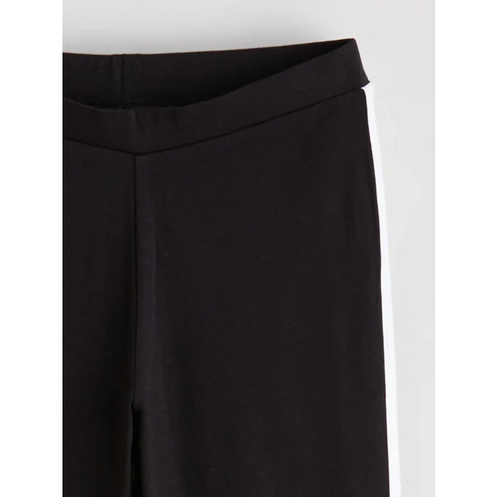 LCW Kids Siyah Şeritli Kız Çocuk İspanyol Paça Tayt