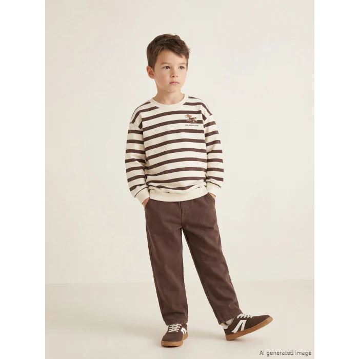 LCW Kids Kahverengi Baggy Fit Erkek Çocuk Pantolon