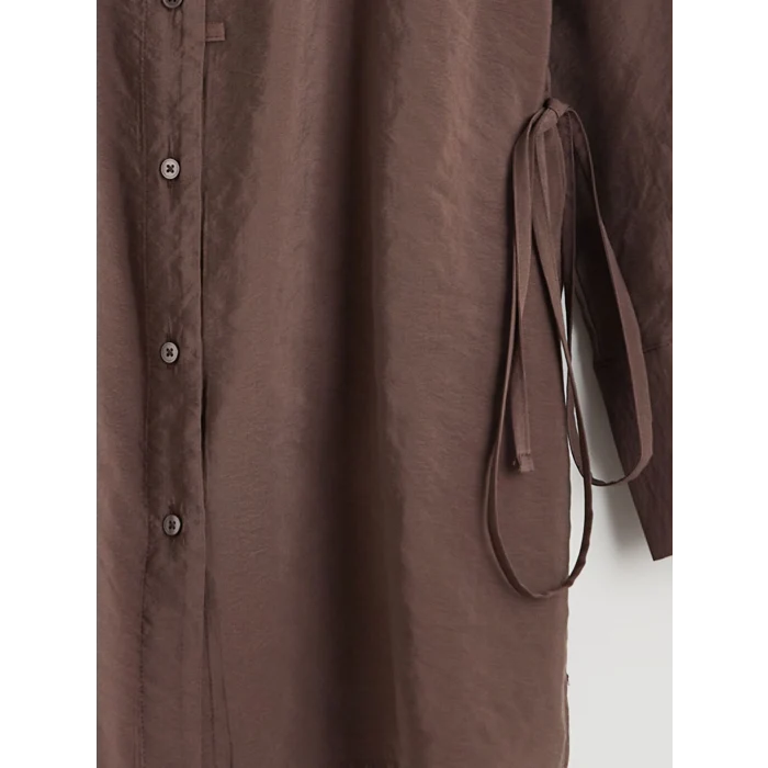 LCW Modest Kahverengi Bağlama Detaylı Kadın Gömlek Tunik