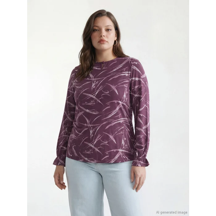 LCW Grace Mürdüm Bisiklet Yaka Desenli Bluz