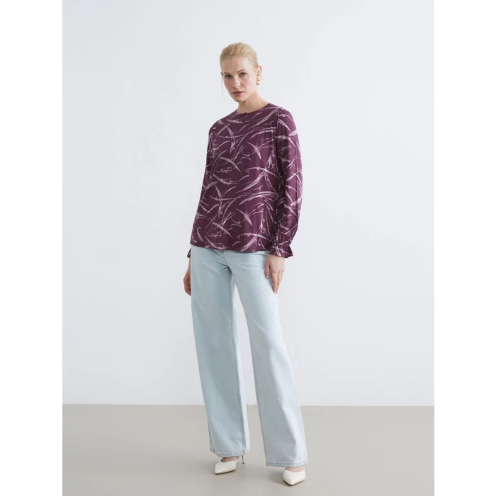 LCW Grace Mürdüm Bisiklet Yaka Desenli Bluz