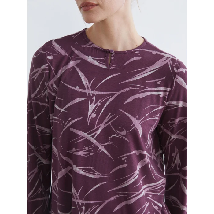 LCW Grace Mürdüm Bisiklet Yaka Desenli Bluz