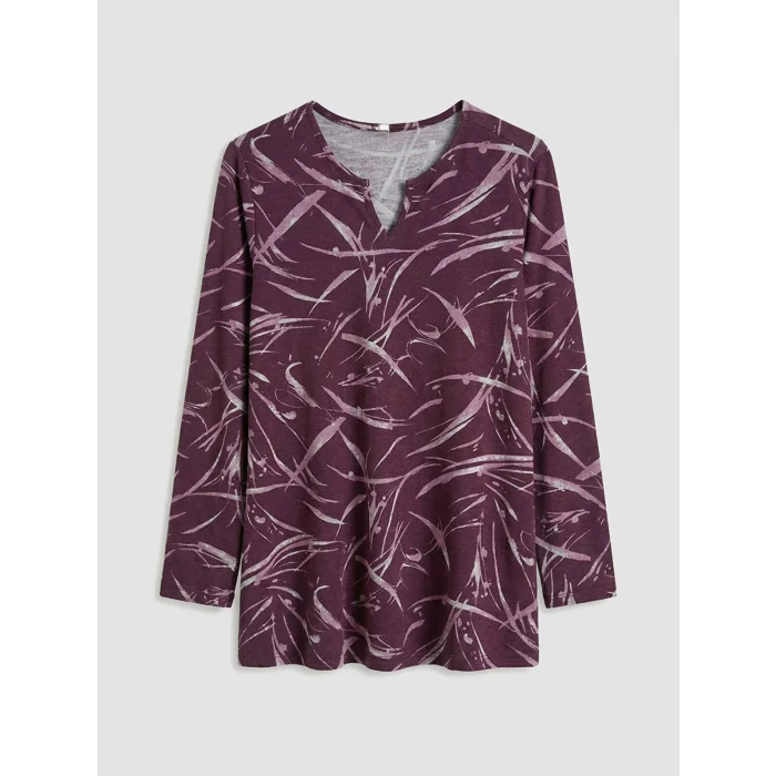 LCW Grace Mürdüm Bisiklet Yaka Desenli Bluz