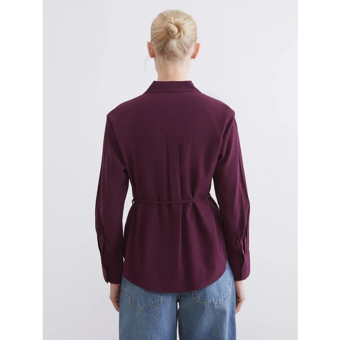 LCW EVERYDAY Bordo Beli Bağlamalı Kadın Gömlek