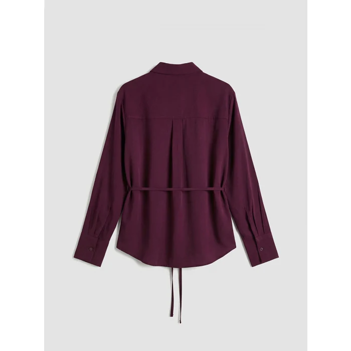 LCW EVERYDAY Bordo Beli Bağlamalı Kadın Gömlek