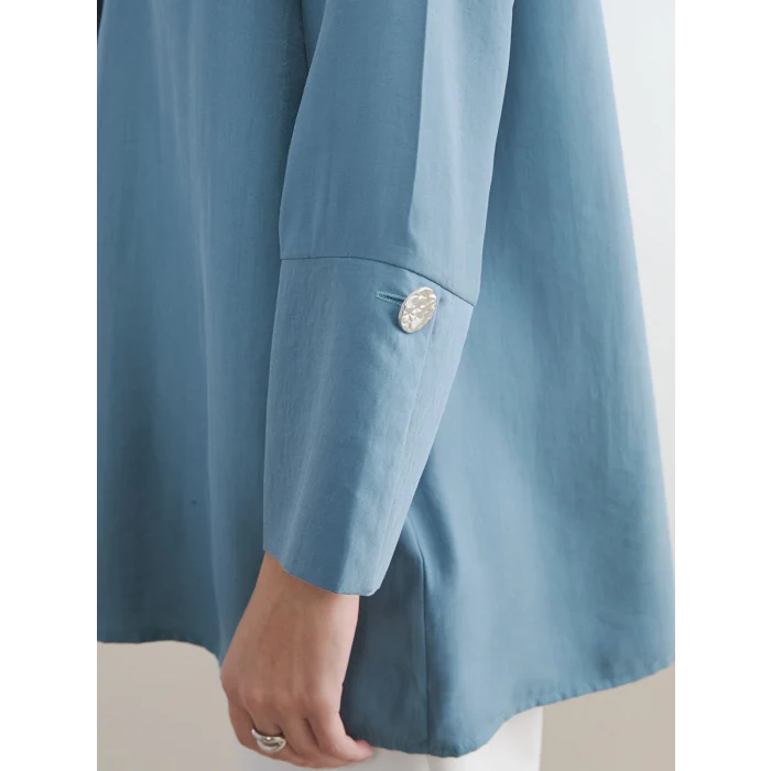 LCW STUDIO Petrol Oversize Modal Karışımlı Kadın Gömlek Tunik