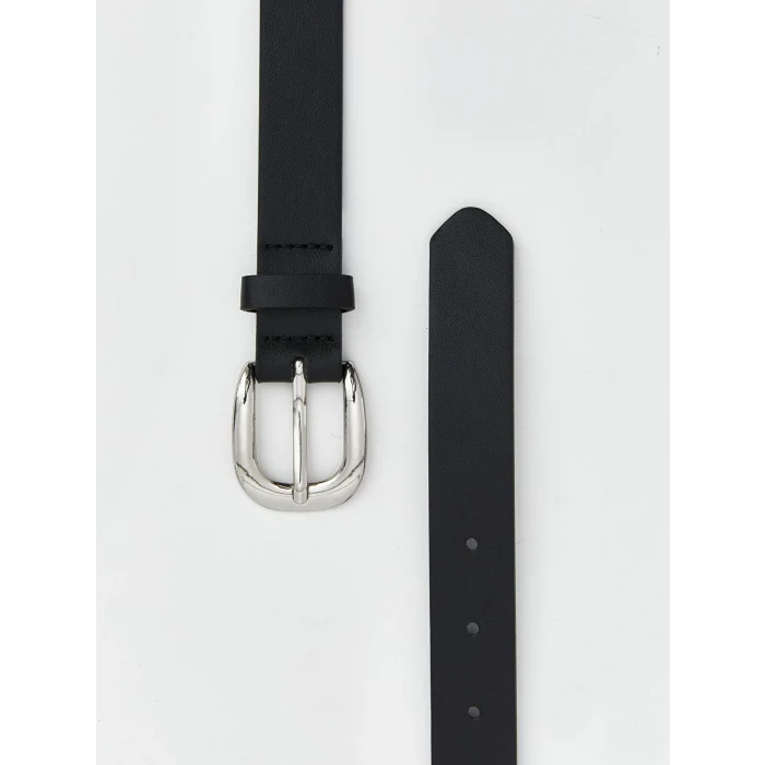 LCW ACCESSORIES Siyah Deri Görünümlü Kadın Kemer