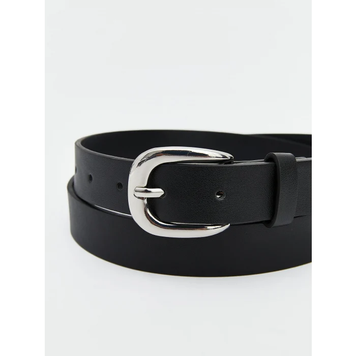 LCW ACCESSORIES Siyah Deri Görünümlü Kadın Kemer