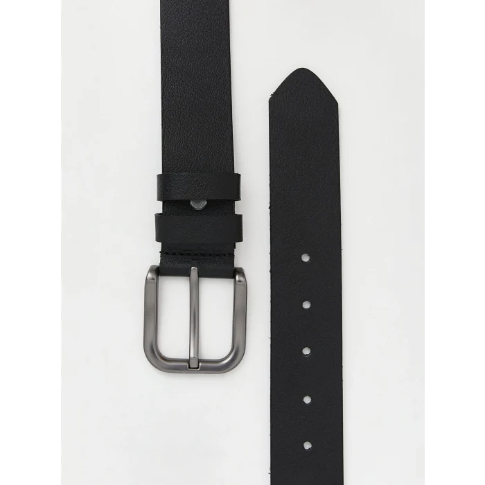 LCW ACCESSORIES Siyah Deri Görünümlü Erkek Kemer