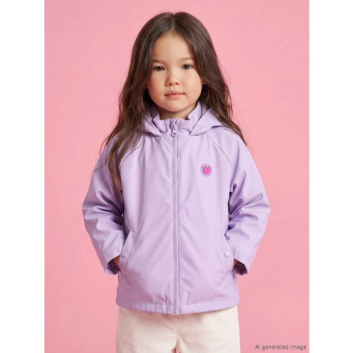 LCW Kids Lila Kapüşonlu Kız Çocuk Mont