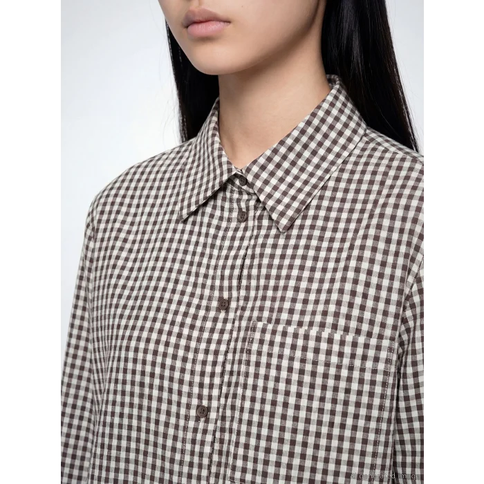 LCW Modest Kahverengi Ekose Kadın Gömlek Tunik