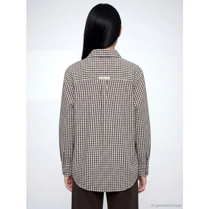 LCW Modest Kahverengi Ekose Kadın Gömlek Tunik