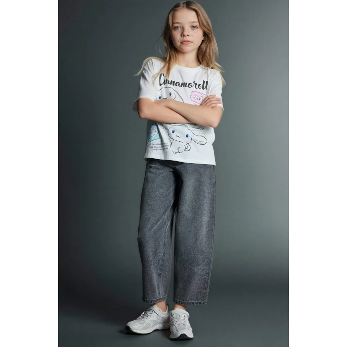 Defacto G8196A8ER105 Ekru Cınnamoroll Relax Fıt Tişört Kız Çocuk