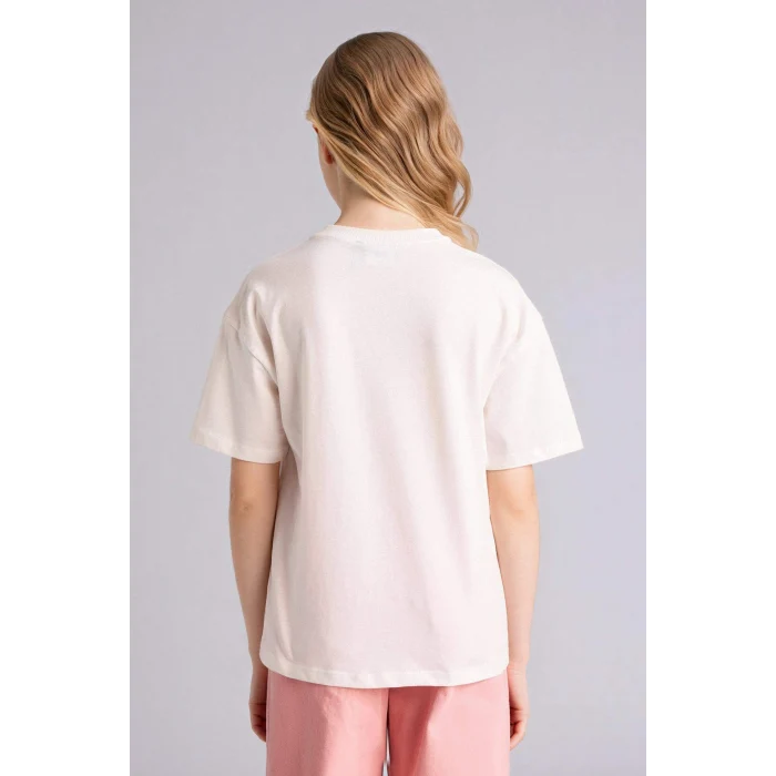 Defacto G8196A8ER105 Ekru Cınnamoroll Relax Fıt Tişört Kız Çocuk
