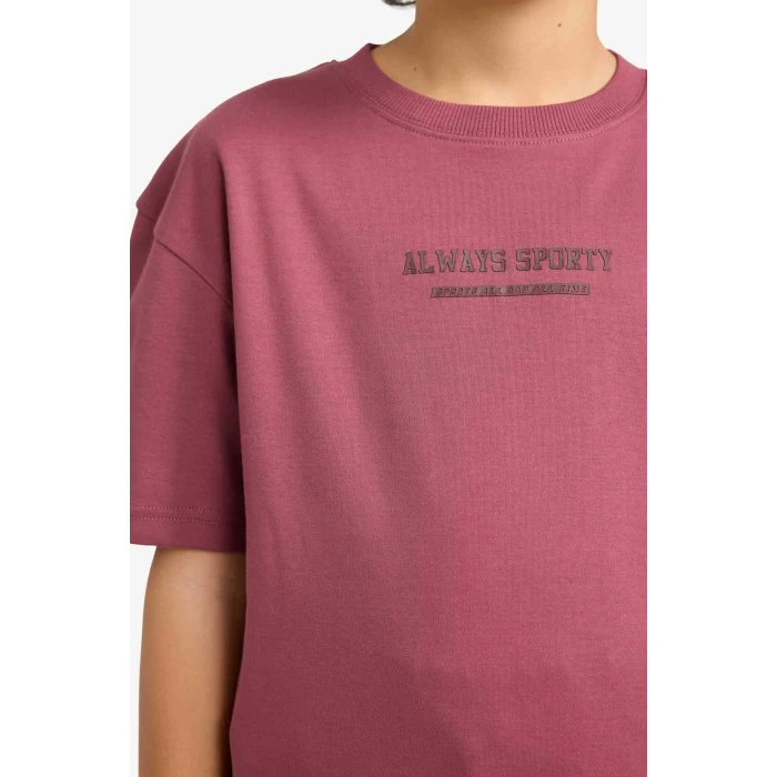 Defacto G6485A8BR174 Bordo Premıum Baskılı Tişört Erkek Çocuk