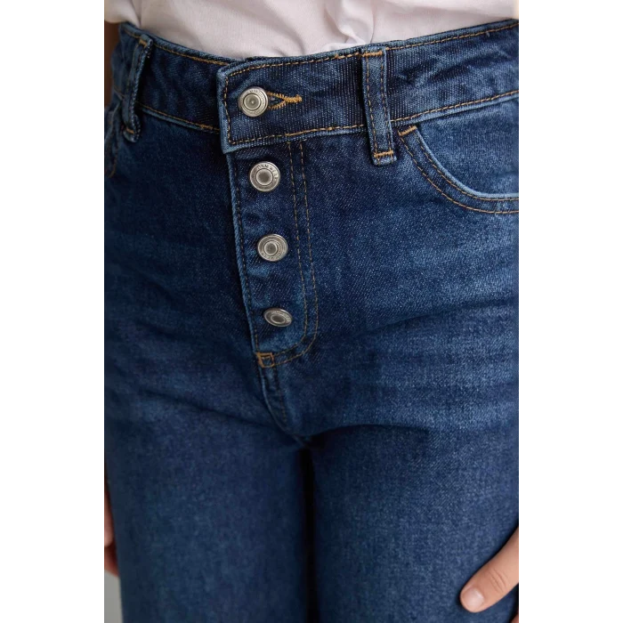 Defacto G9585A8NM34 Mavi Geniş Paça Jean Pantolon Kız Çocuk