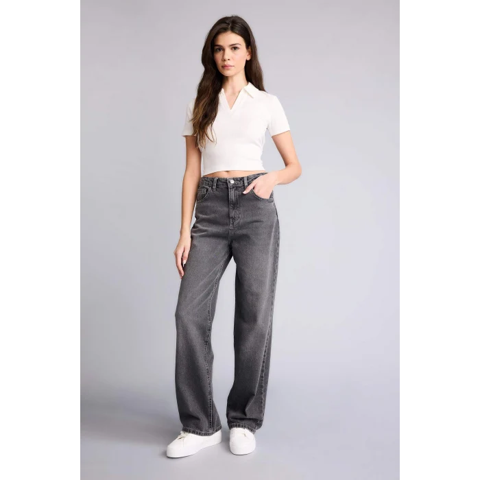 Defacto F2943AXNM36 DENIM %100 Pamuk 90s Wıde Leg Yüksek Bel Jean Pantolon