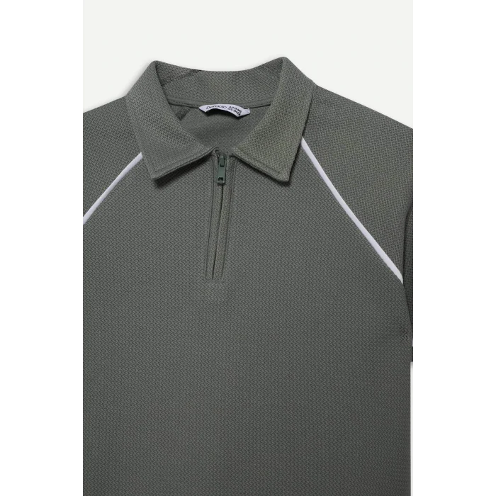 Defacto G0952A8GN1107 Yeşil Regular Fıt Polo Yaka Kısa Kollu Polo Tişört Erkek Çocuk