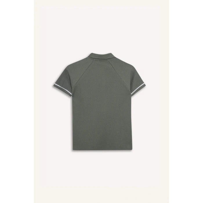 Defacto G0952A8GN1107 Yeşil Regular Fıt Polo Yaka Kısa Kollu Polo Tişört Erkek Çocuk