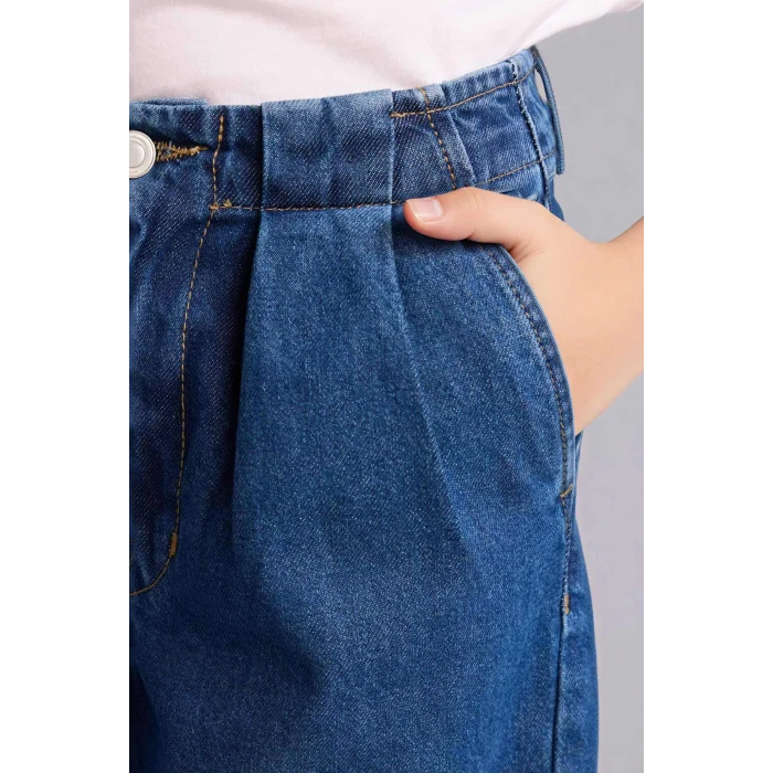 Defacto G9426A8NM28 Mavi Wıde Leg Jean Pantolon Kız Çocuk