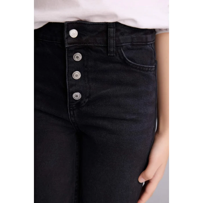 Defacto G9585A8NM40 Siyah Geniş Paça Jean Pantolon Kız Çocuk