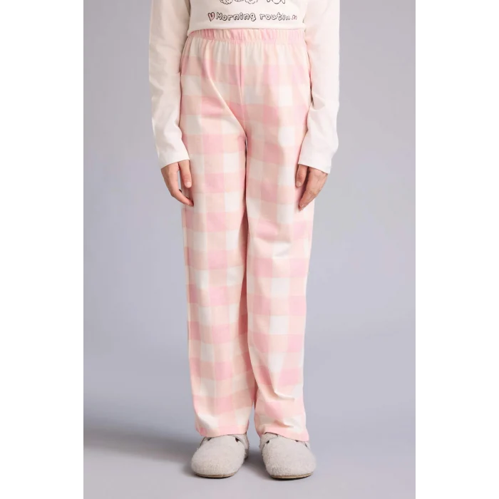 Defacto H0102A8ER103 Ekru 2li Pijama Takımı Kız Çocuk