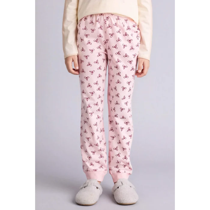 Defacto H0105A8ER233 Ekru 2li Pijama Takımı Kız Çocuk