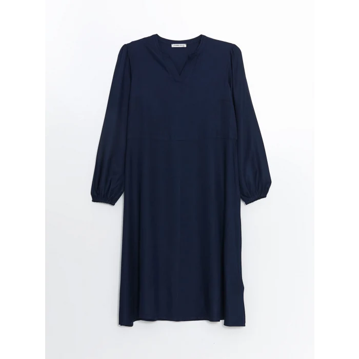 LCW Grace Lacivert Kaçık Yaka Belmando Elbise