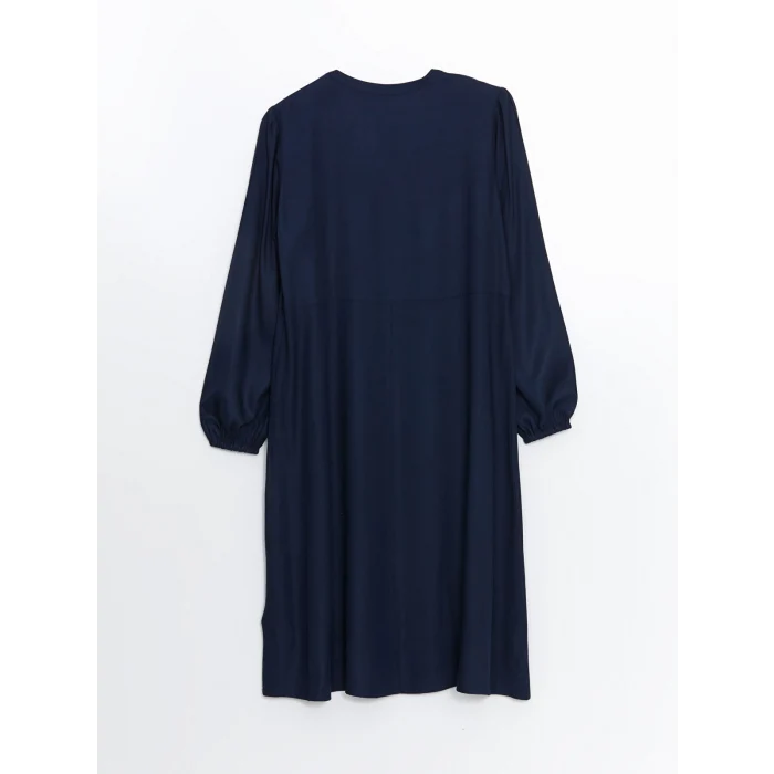 LCW Grace Lacivert Kaçık Yaka Belmando Elbise