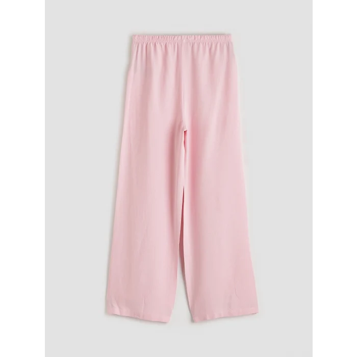 LCW Kids Pembe Keten Karışımlı Kız Çocuk Bluz ve Pantolon