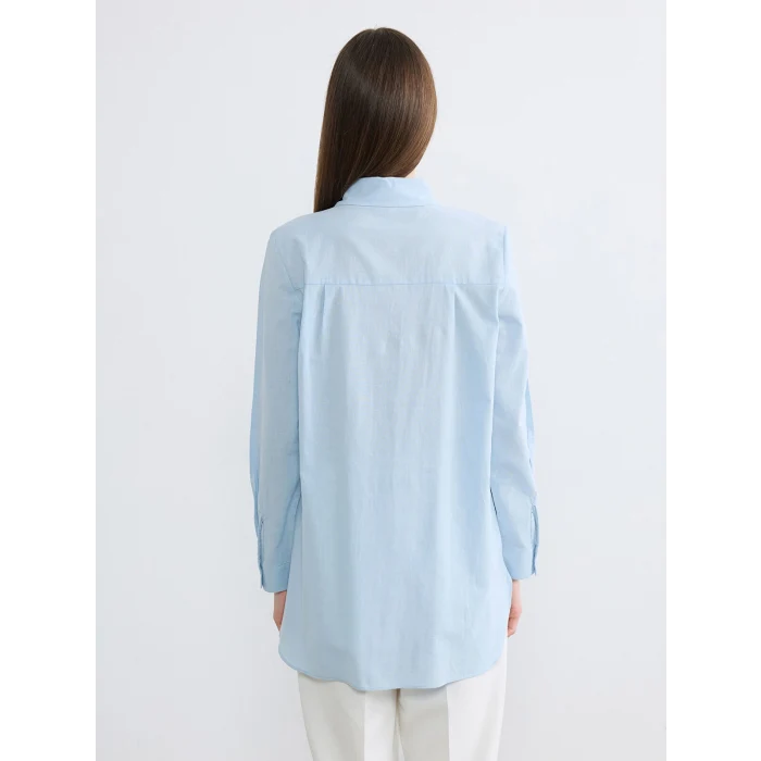 LCW Modest Mavi Dokulu Kadın Gömlek Tunik