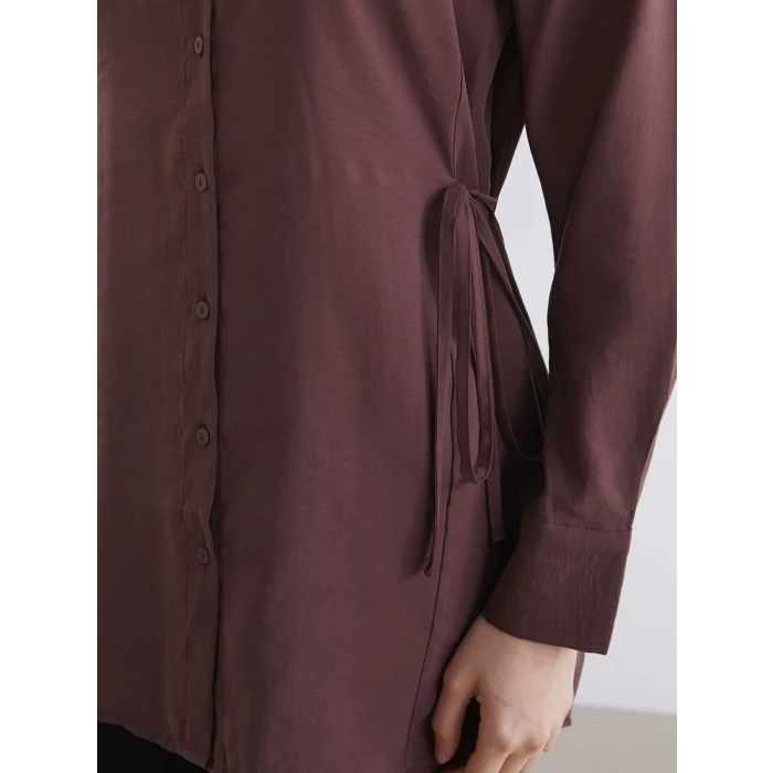 LCW EVERYDAY Kahverengi Bağlama Detaylı Kadın Gömlek Tunik