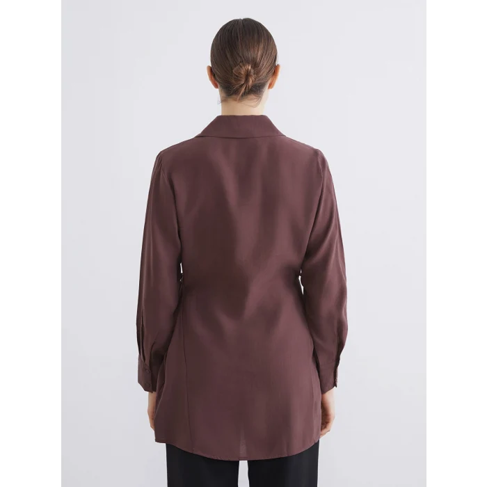 LCW EVERYDAY Kahverengi Bağlama Detaylı Kadın Gömlek Tunik