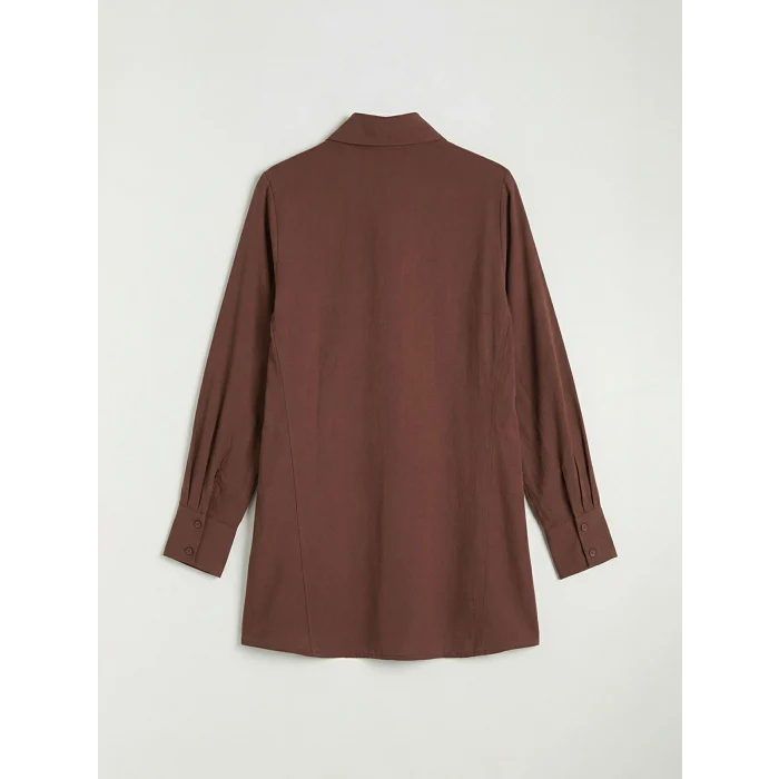 LCW EVERYDAY Kahverengi Bağlama Detaylı Kadın Gömlek Tunik