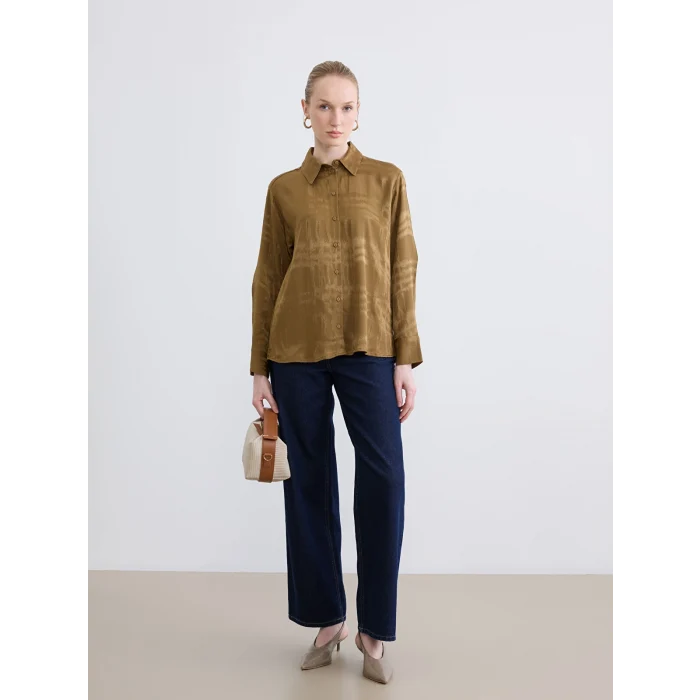 LCW STUDIO Yeşil Desenli Kadın Gömlek