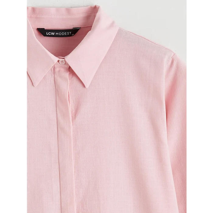 LCW Modest Pembe Dokulu Kadın Gömlek Tunik