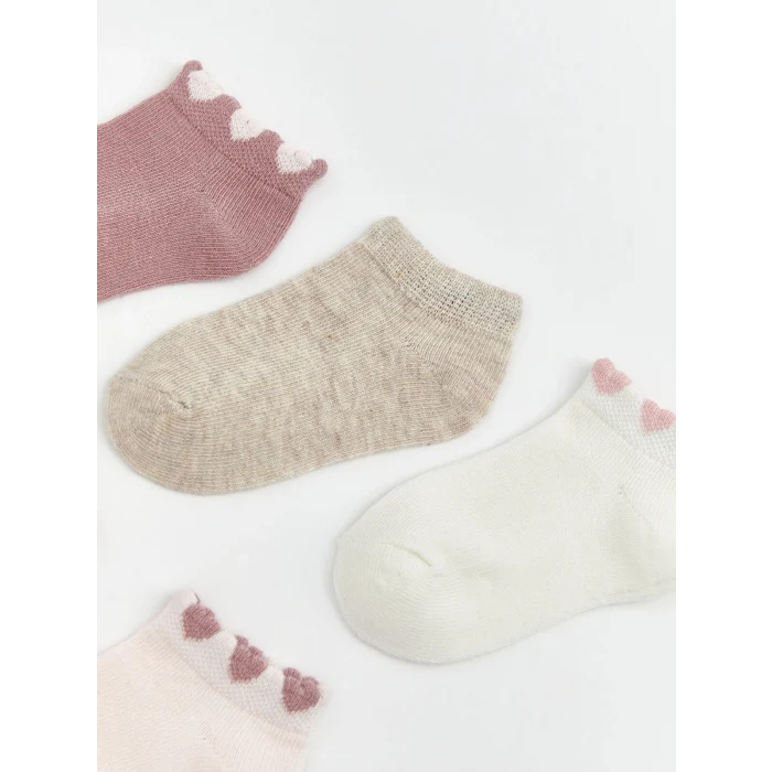 LCW baby Pembe Kız Bebek Patik Çorap 5li