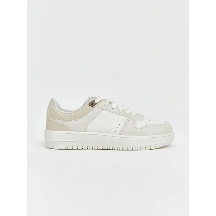 LCW STEPS Bej Deri Görünümlü Kadın Spor Ayakkabı