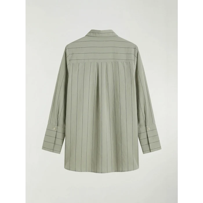 LCW EVERYDAY Yeşil Çizgili Modal Karışımlı Kadın Gömlek Tunik