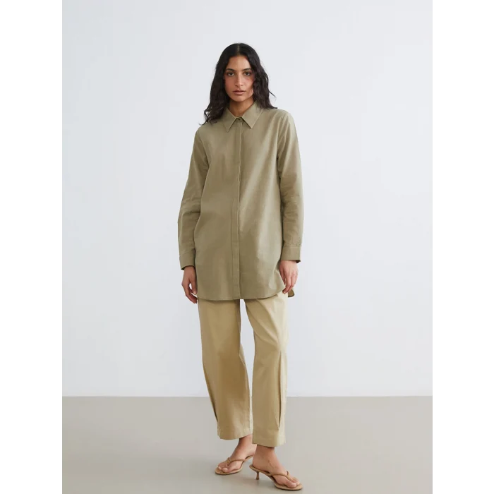 LCW Modest Haki Dokulu Kadın Gömlek Tunik