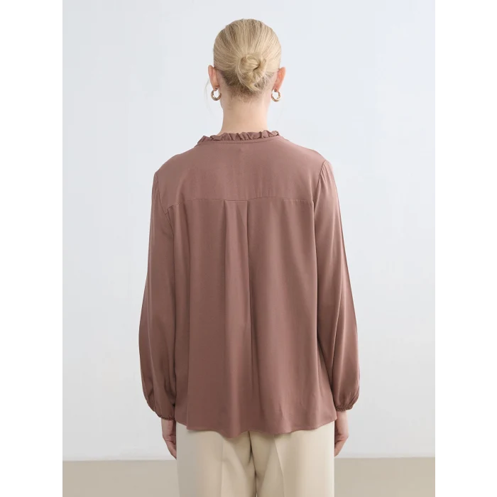 LCW Grace Pembe Fırfırlı Kaçık Yaka Bluz