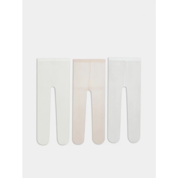 LCW baby Ekru Kız Bebek Külotlu Çorap 3lü