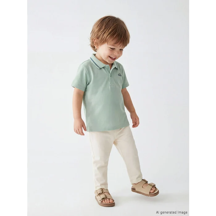 LCW baby Yeşil Erkek Bebek Polo Yaka Tişört ve Pantolon