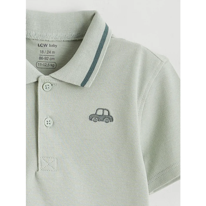 LCW baby Yeşil Erkek Bebek Polo Yaka Tişört ve Pantolon