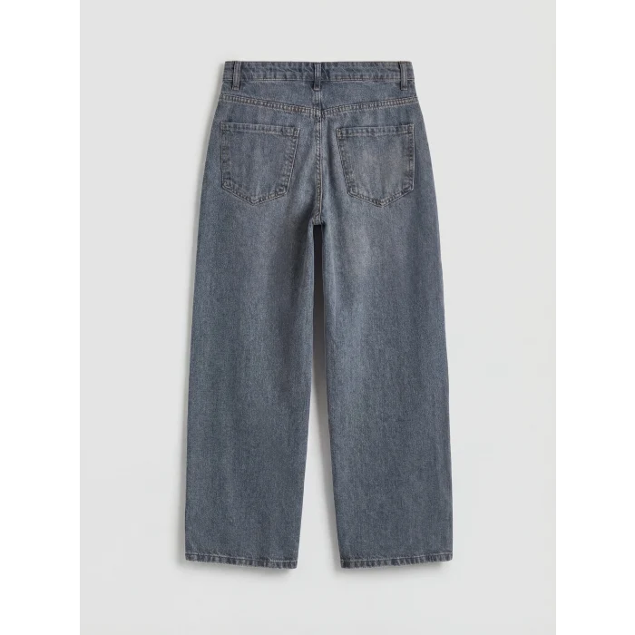 LCW Jeans Gri Yüksek Bel Boyfriend Fit Kadın Jean Pantolon